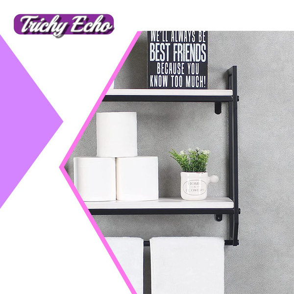 Trichy Echo Industrial Bathroom Shelves Wall Mounted Wayfair Canada